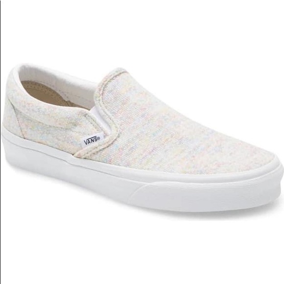 white slip on vans big kid size 4